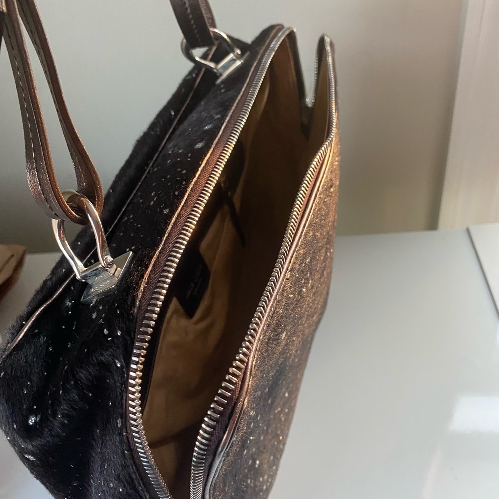 $720 Kate Spade Collect Line Ltd Ed Hand Bag Purse black Pony Hair Silver Metall - Picture 12 of 17